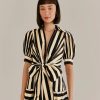 Apparel Farm Rio | Short Sleeve Mini Dress Mixed Stripes Black