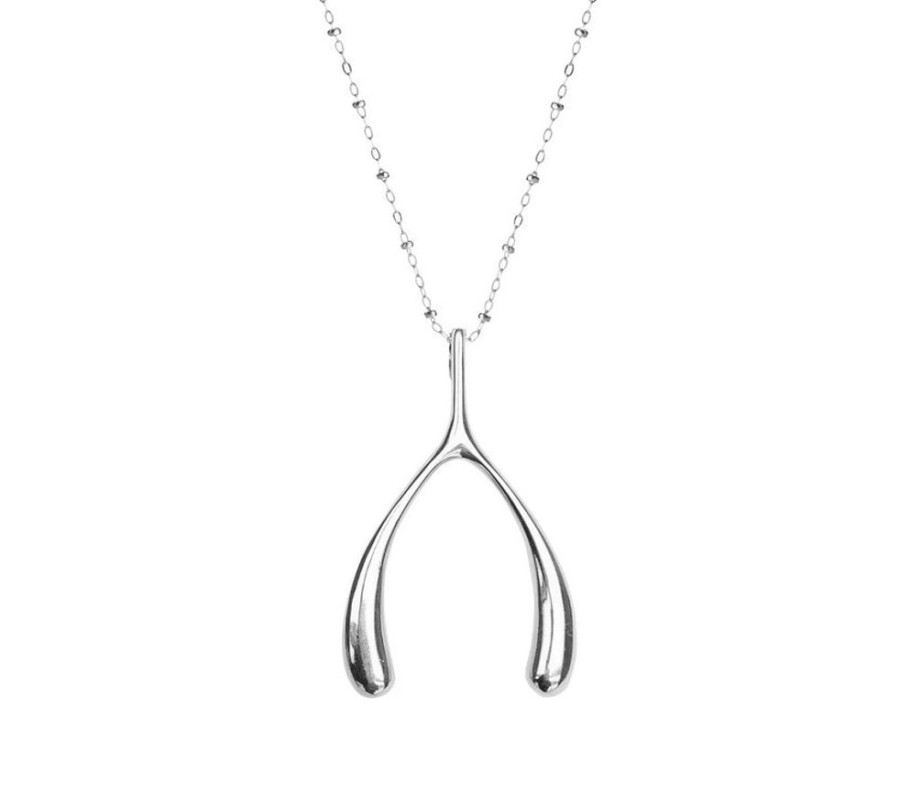 Jewelry + Accessories Jane Win Jane Win Jewelry | Lucky Wishbone Silver 18" Satellite