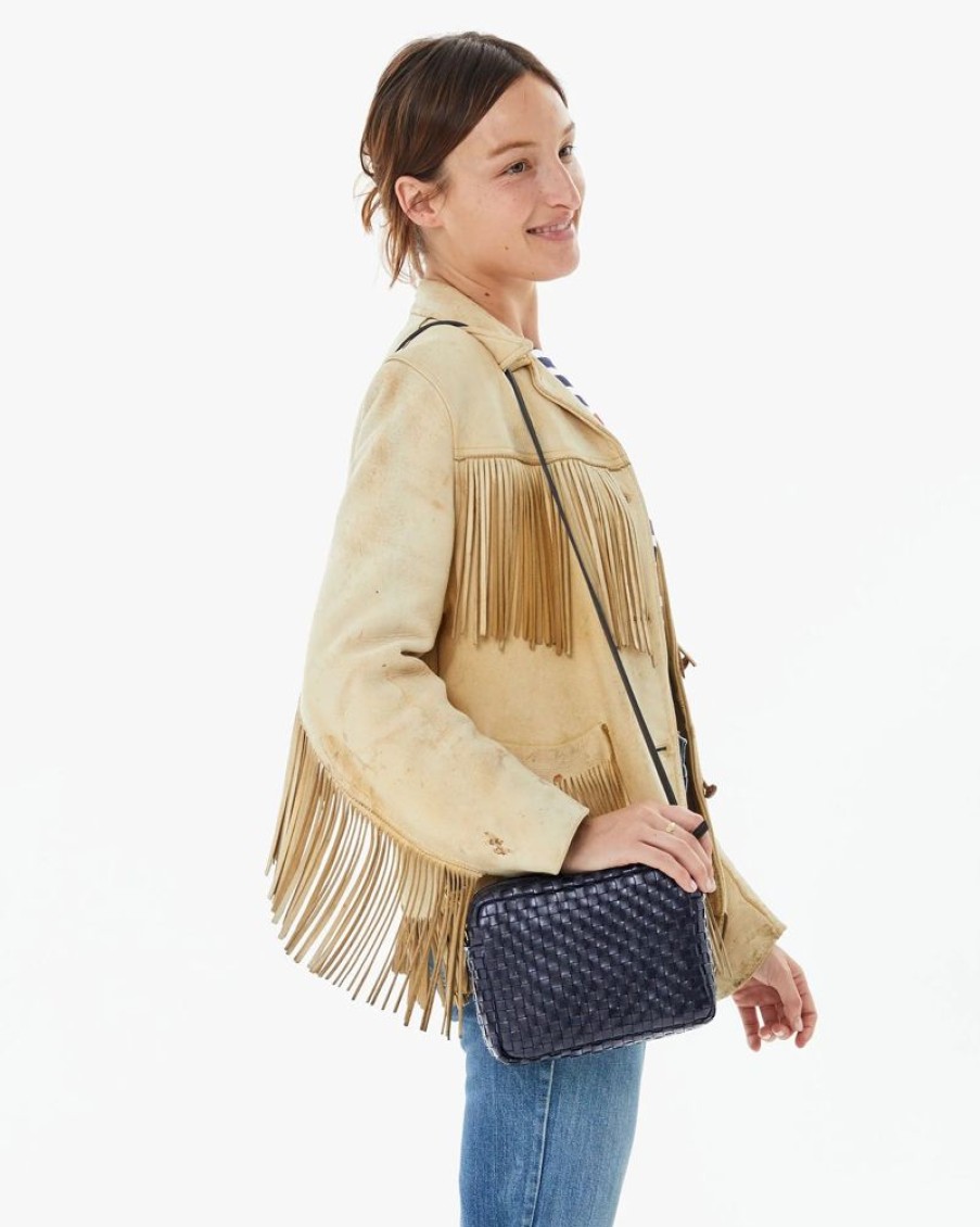 Handbags Clare V. | Midi Sac Woven Chacker Twilight