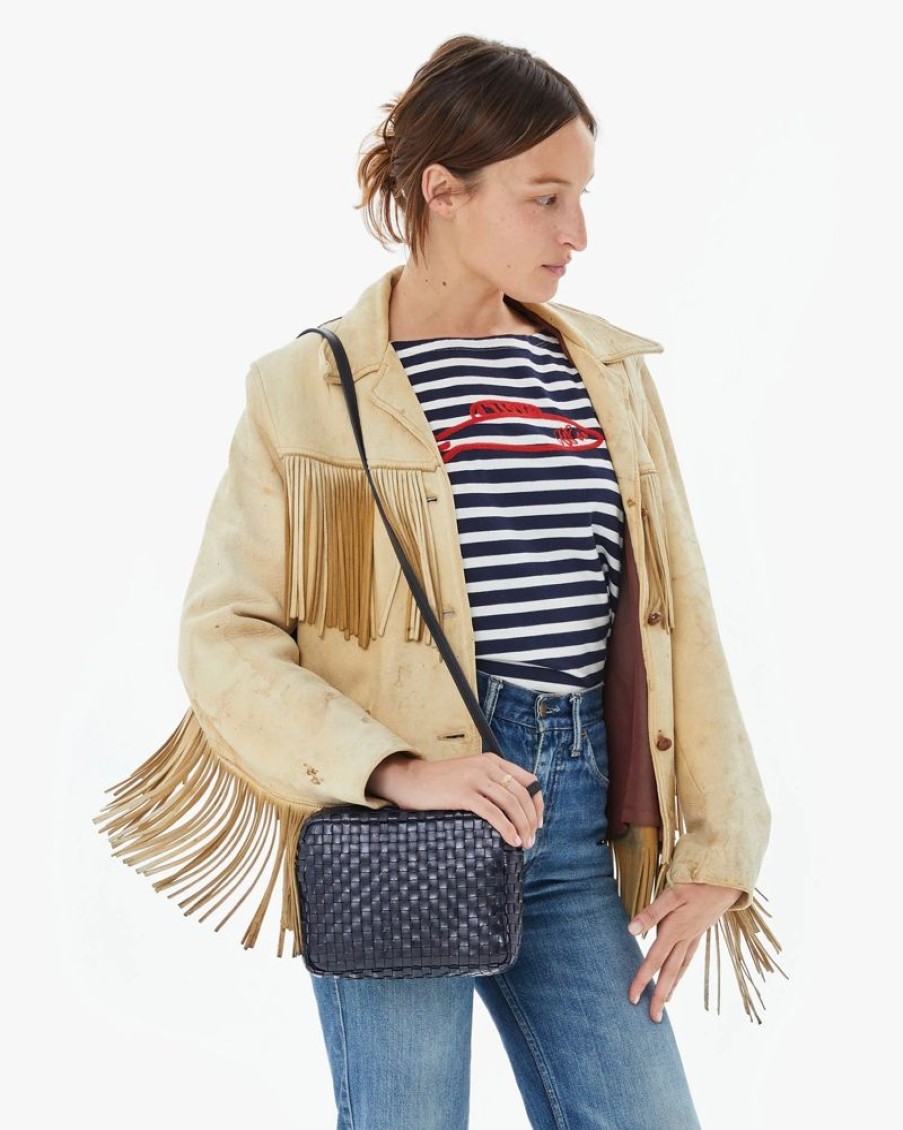 Handbags Clare V. | Midi Sac Woven Chacker Twilight