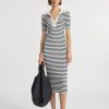 Apparel A.L.C. | Darcy Crochet Trim Midi Dress Navy/Bone