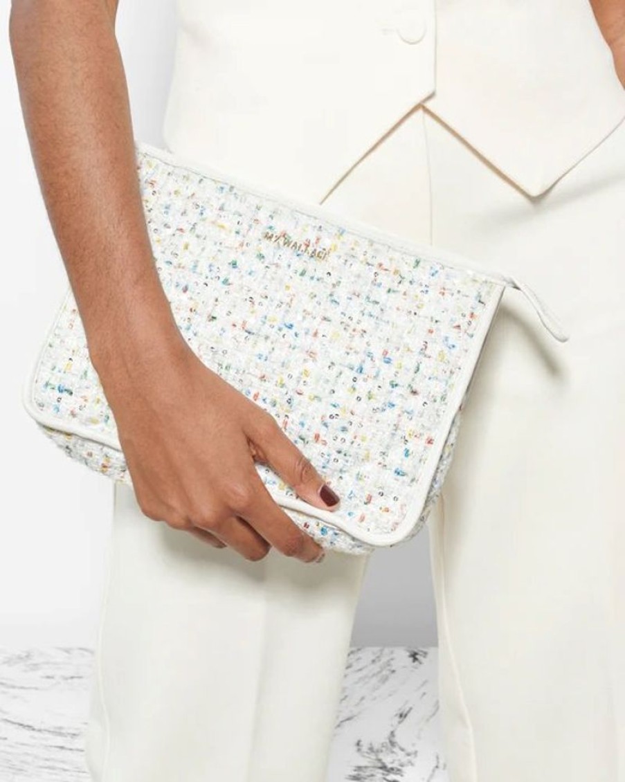 Handbags MZ Wallace | Metro Clutch White Boucle