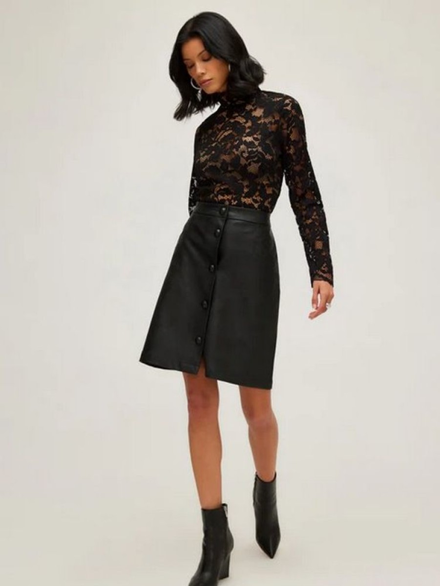 Apparel Fifteen Twenty | Stretch Lace Turtleneck Black