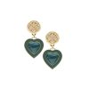 Jewelry + Accessories Jane Win Jane Win Jewelry | Love Enchanted Heart Earrings Malachite