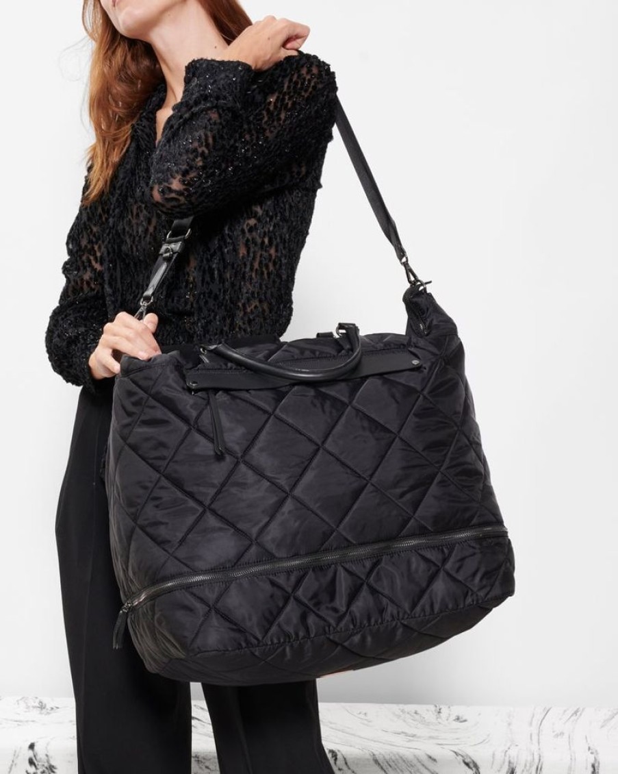 Handbags MZ Wallace | Quilted Madison Weekender Xl Black