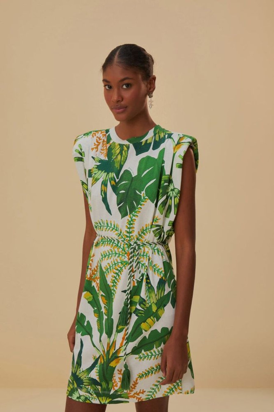 Apparel Farm Rio | Tropical Forest Off White T-Shirt Dress