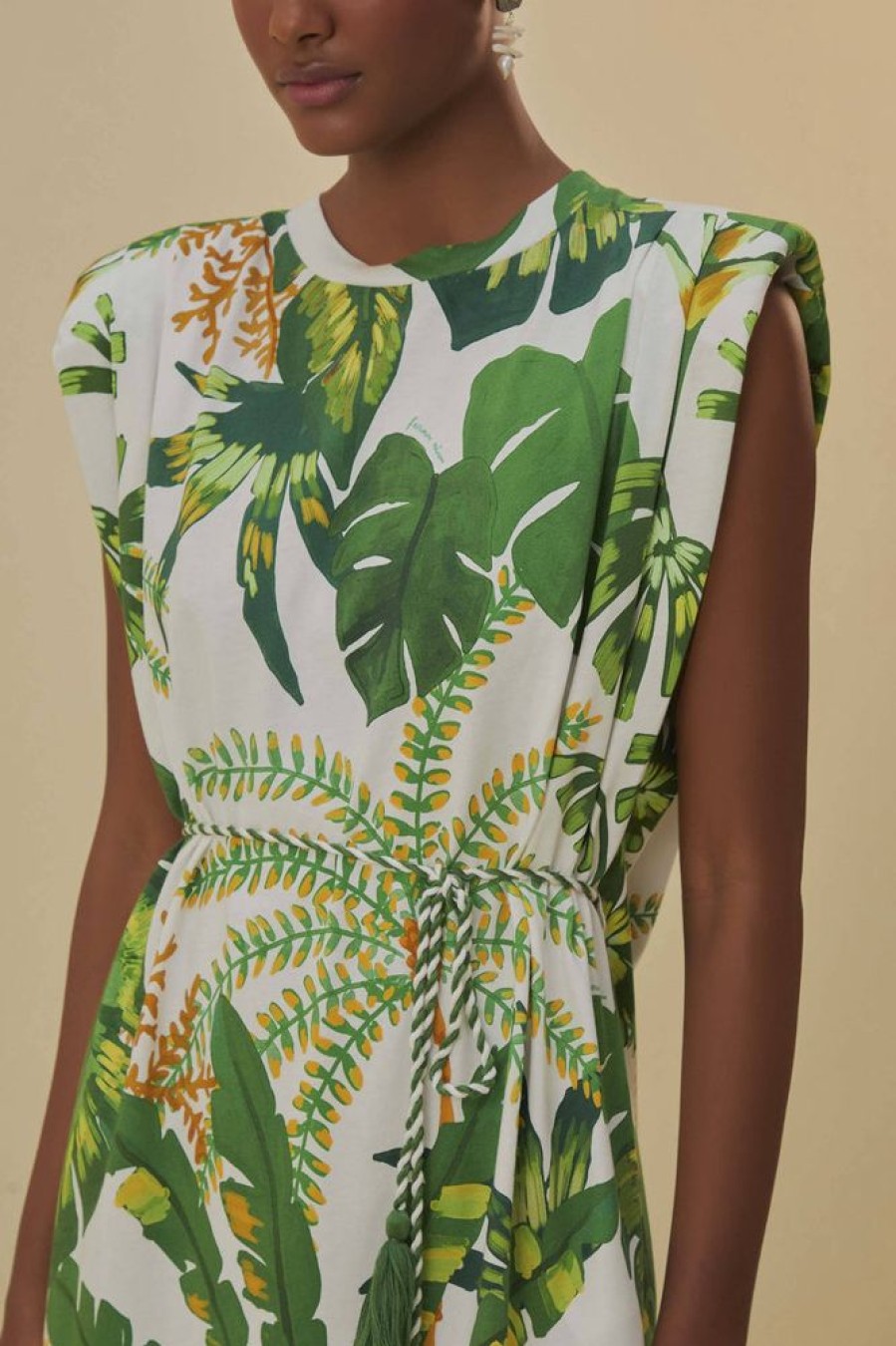 Apparel Farm Rio | Tropical Forest Off White T-Shirt Dress