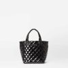 Handbags MZ Wallace | Metro Tote Deluxe Micro Black Lacquer