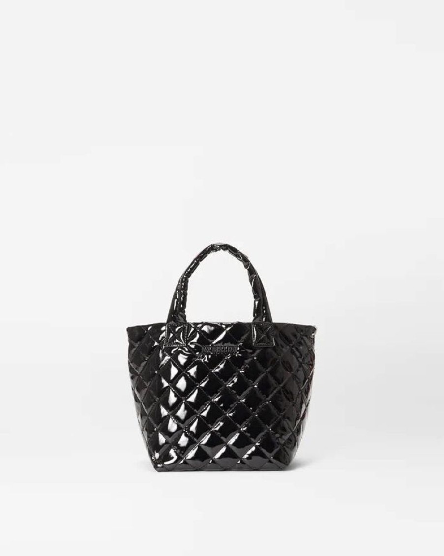 Handbags MZ Wallace | Metro Tote Deluxe Micro Black Lacquer