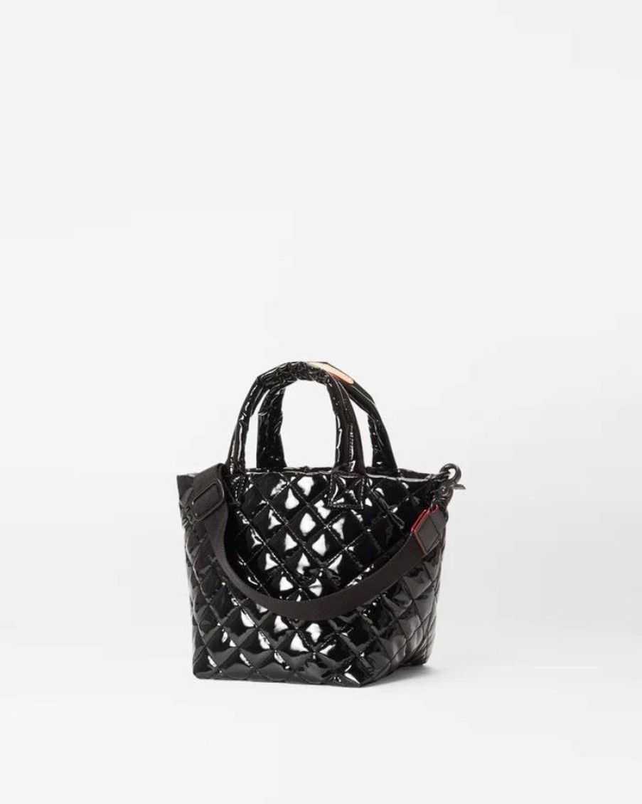 Handbags MZ Wallace | Metro Tote Deluxe Micro Black Lacquer