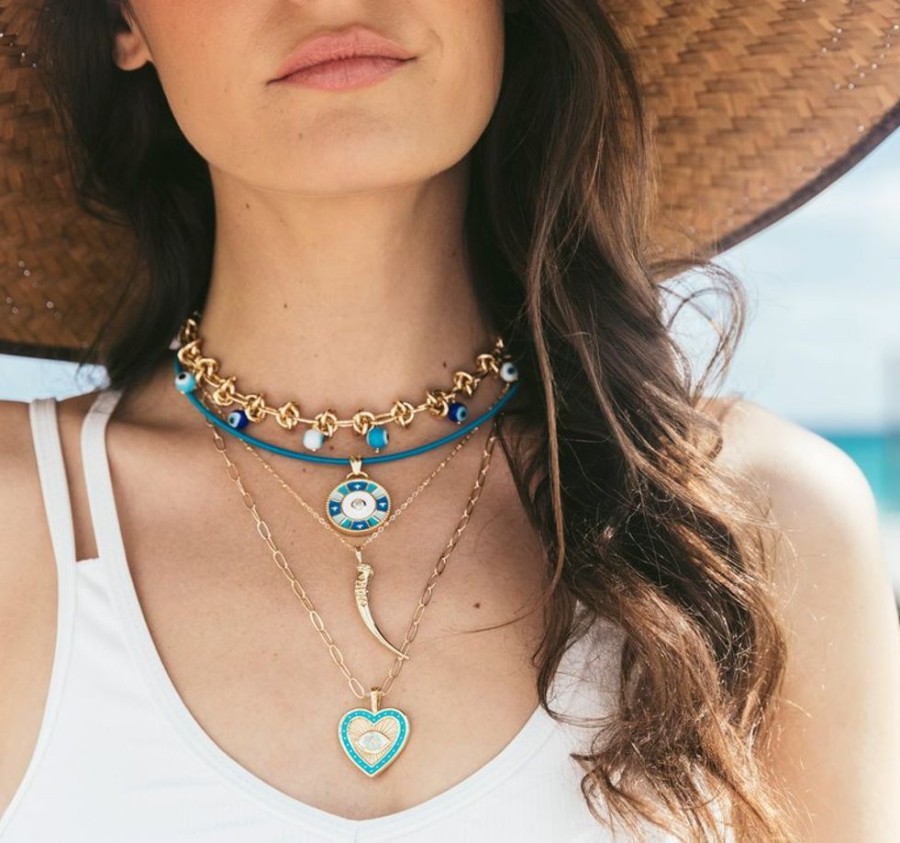 Jewelry + Accessories Jane Win Necklaces | Protect Starry Eye Blue