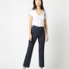 Apparel Ann Mashburn | Faye Flare Cropped Pant Navy Seersucker