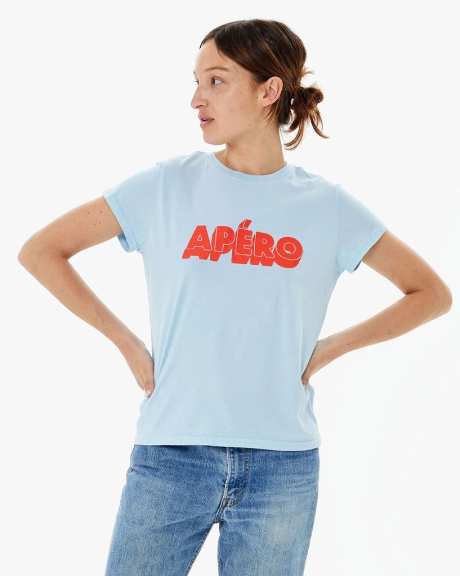 Apparel Clare V. | Classic Tee Apero Light Blue