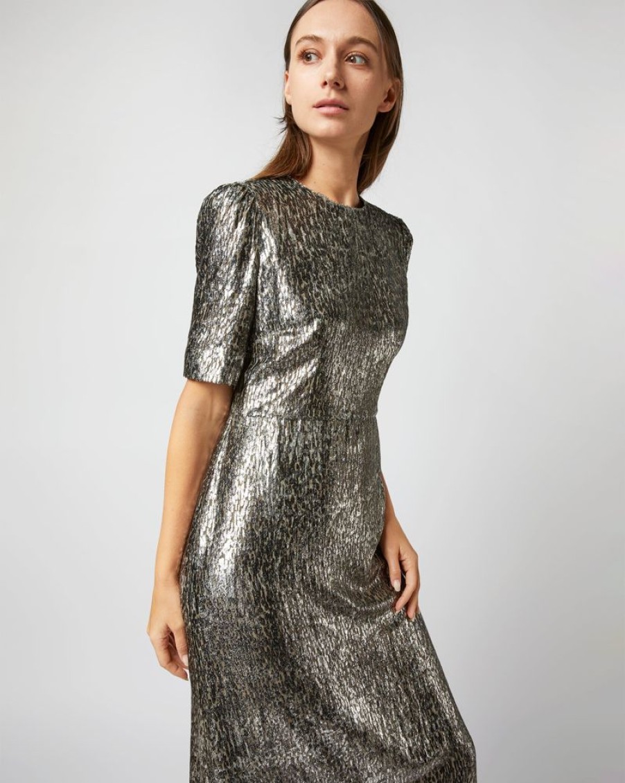 Apparel Ann Mashburn | Lois Dress Olive Metallic