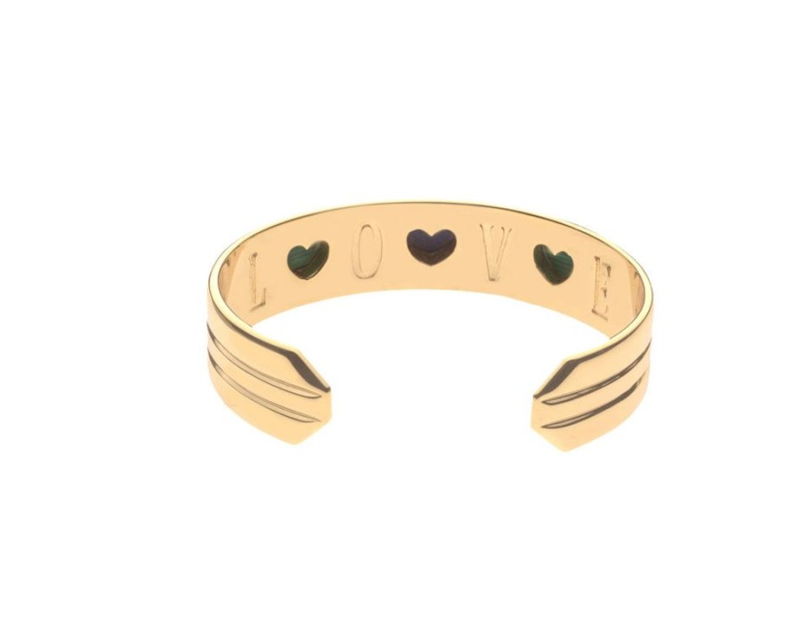 Jewelry + Accessories Jane Win Bracelets | Love Set In Stone Heart Cuff Lapis Malachite