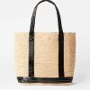 Handbags MZ Wallace | Raffia Tote Large Raffia/ Black Lacquer