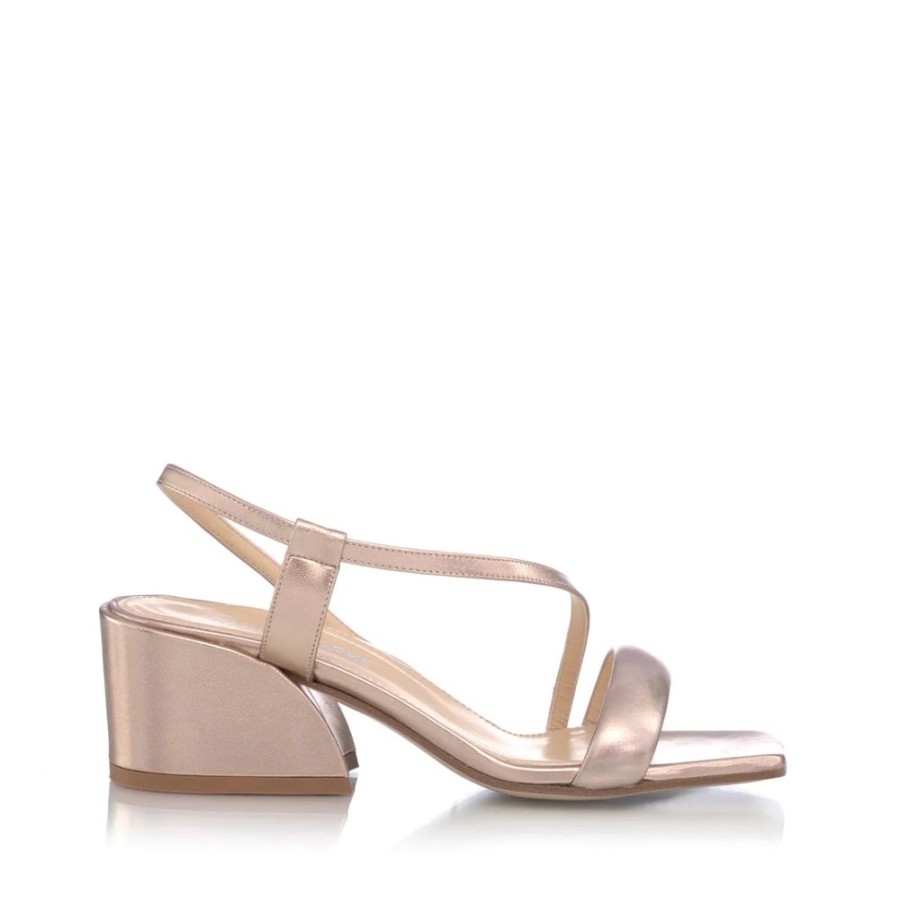 Shoes Marion Parke | Jenna 60 Block Heel Powder Metallic