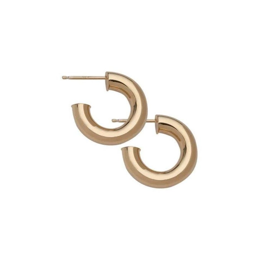 Jewelry + Accessories Jennifer Zeuner Earrings | Lou 3/4" Hoops Gold