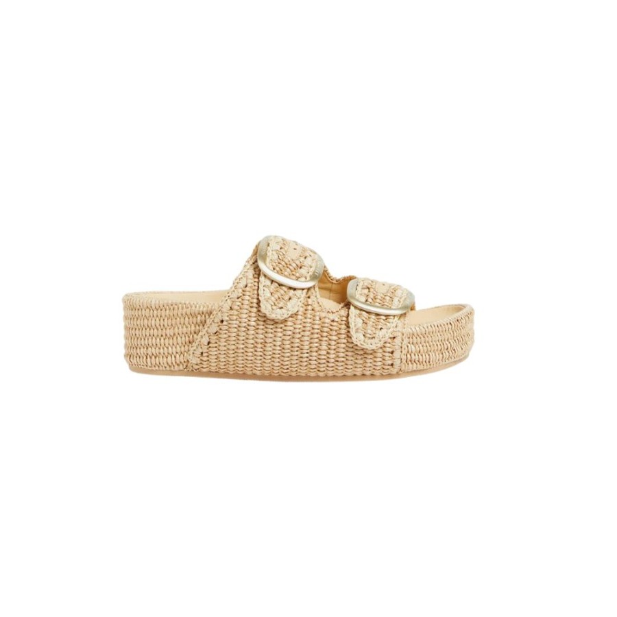 Shoes Loeffler Randall | Theo Raffia Footbed Sandal Natural