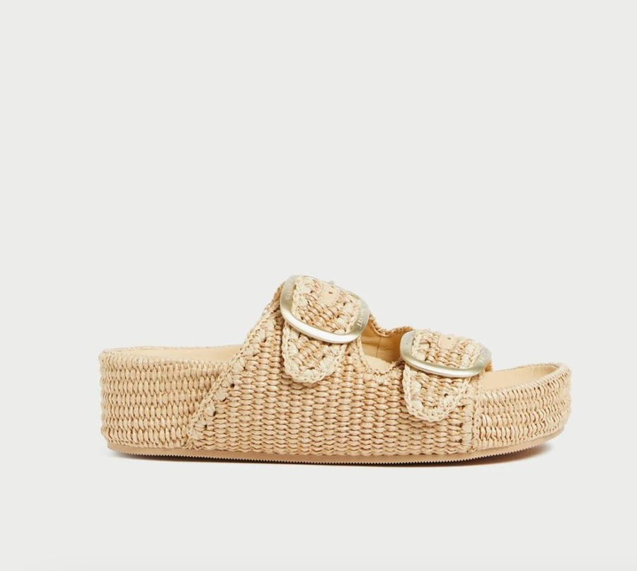 Shoes Loeffler Randall | Theo Raffia Footbed Sandal Natural