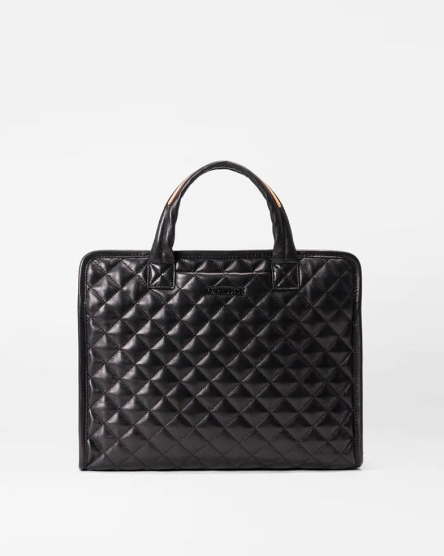 Handbags MZ Wallace | Box Tote Medium Quilted Leather Black