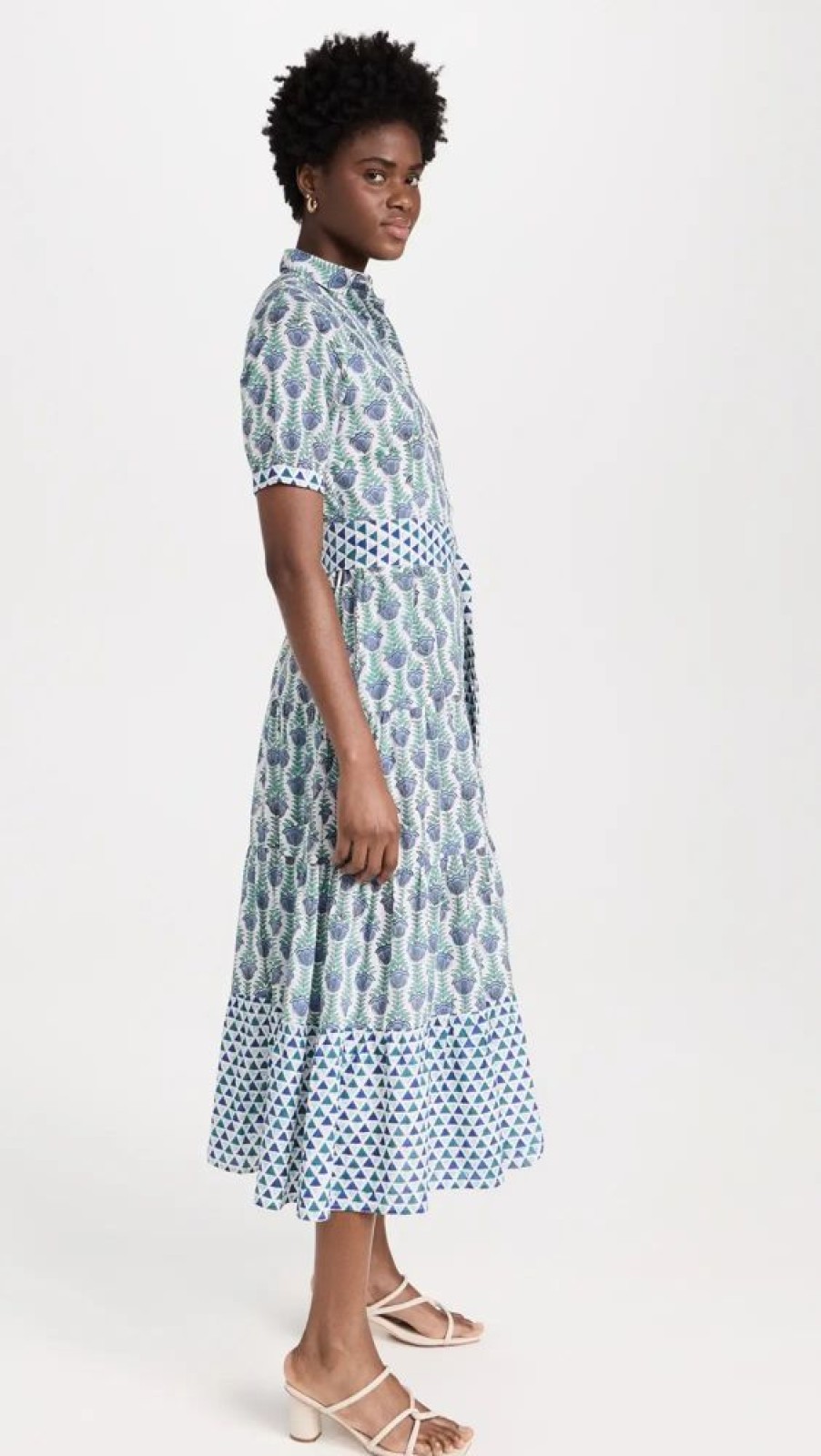 Apparel Marea By Liz Joy | Short Sleeve Maxi Dress Blue Multi