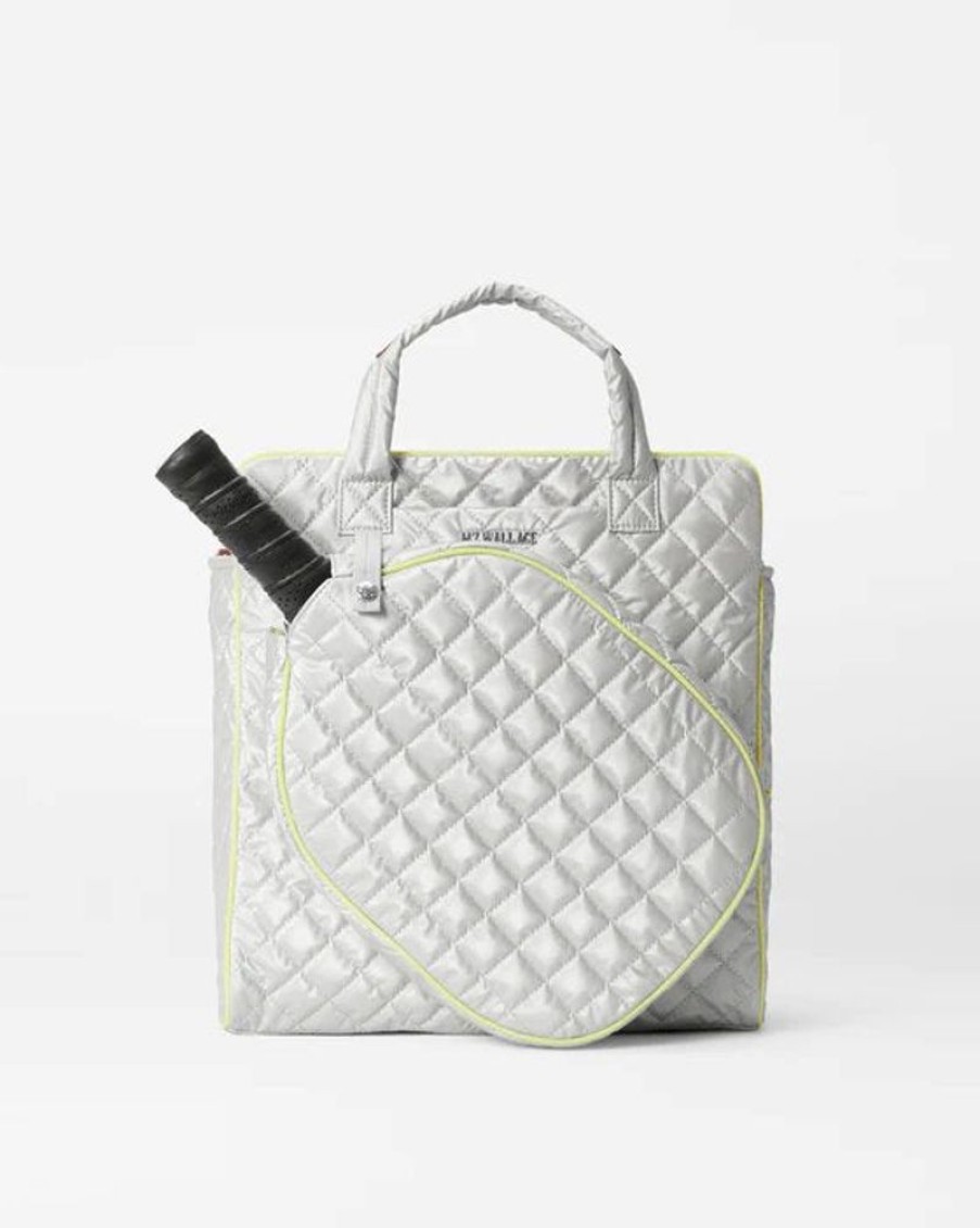 Handbags MZ Wallace | Pickleball Tote Oyster Metallic/ Acid Yellow