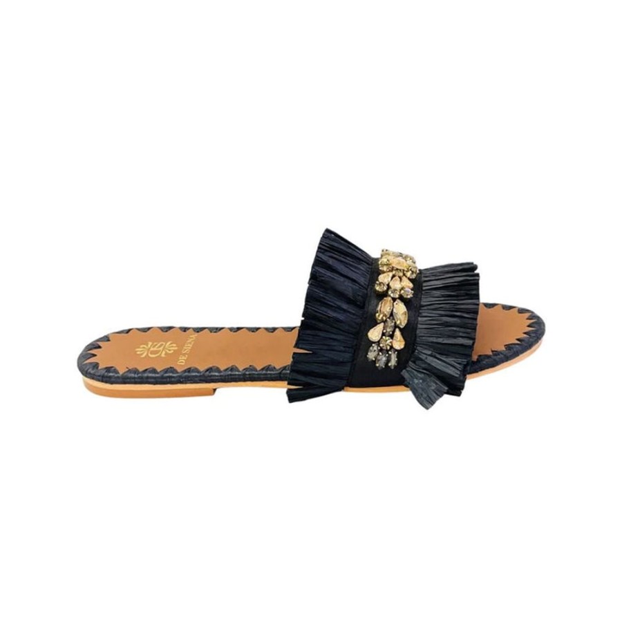 Shoes De Siena | Semira Raffia Black