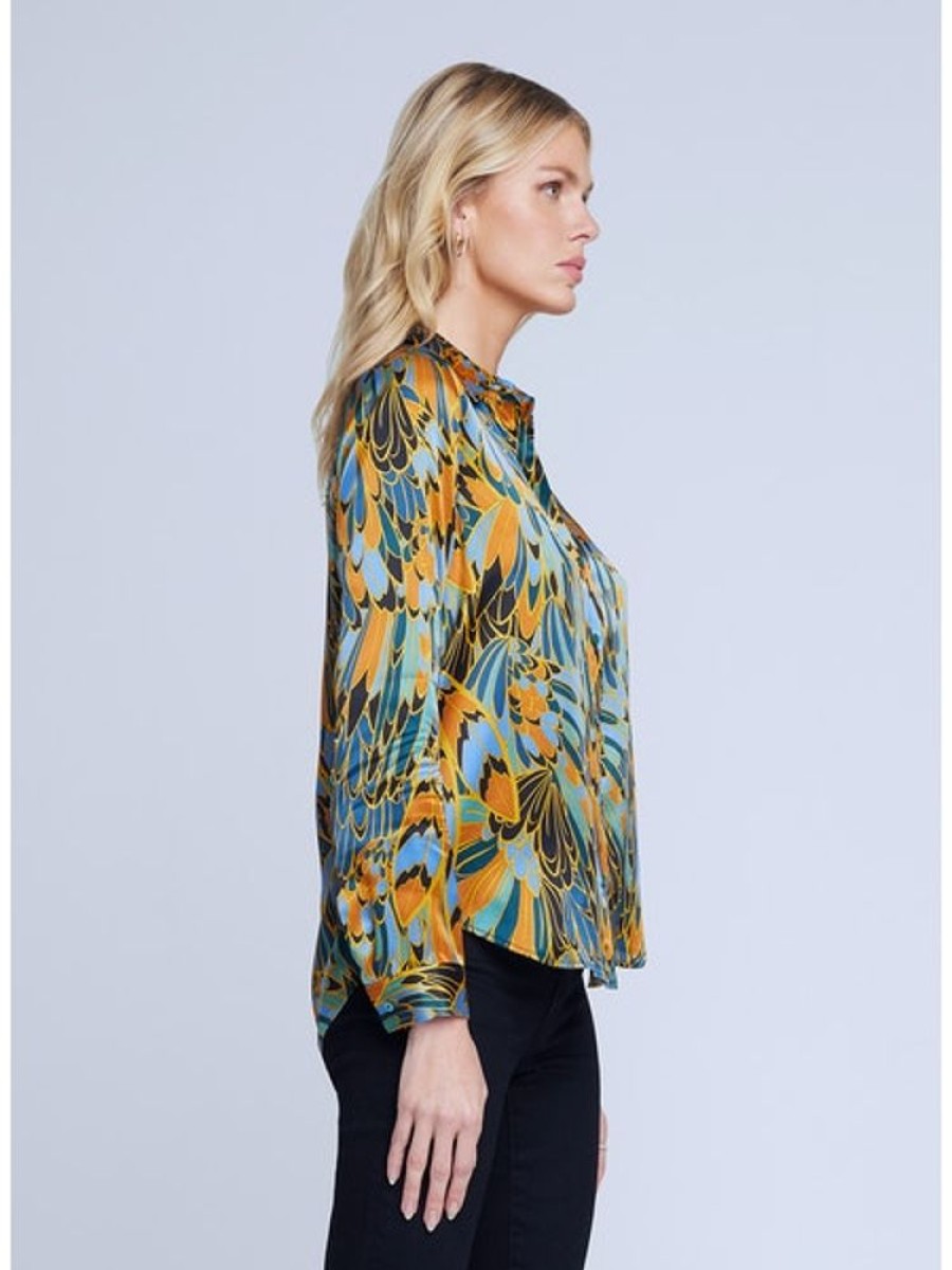 Apparel L'Agence | Tyler Blouse Blue Multi Parrot Feather