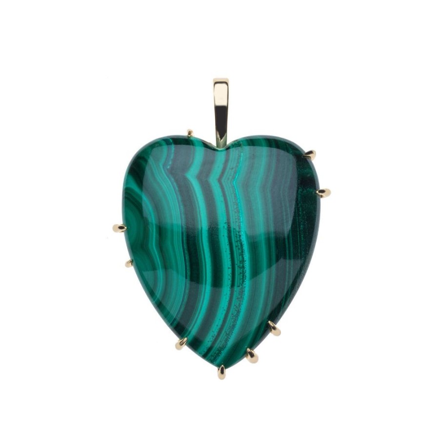 Jewelry + Accessories Jane Win Necklaces | Love Carry Your Heart Pendant Malachite