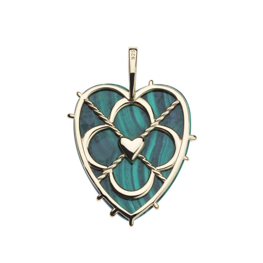 Jewelry + Accessories Jane Win Necklaces | Love Carry Your Heart Pendant Malachite