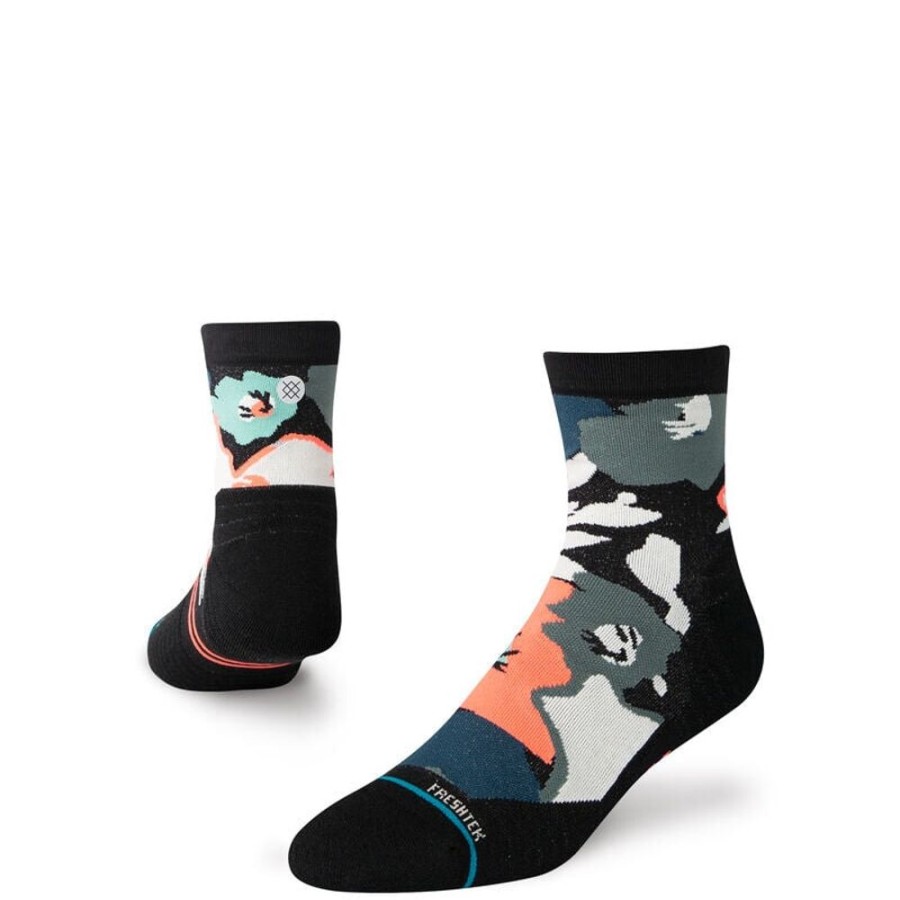 Apparel Stance | Performance Quarter Socks Flower Beds Black