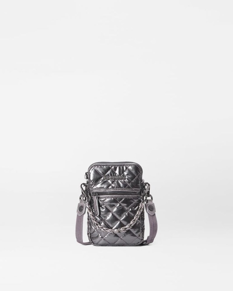 Handbags MZ Wallace | Micro Crosby Large Anthracite Metallic