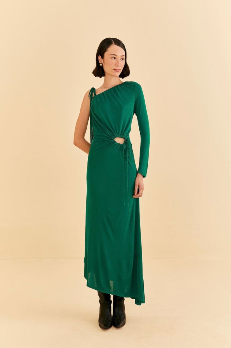 Apparel Farm Rio | One Shoulder Midi Dress Emerald