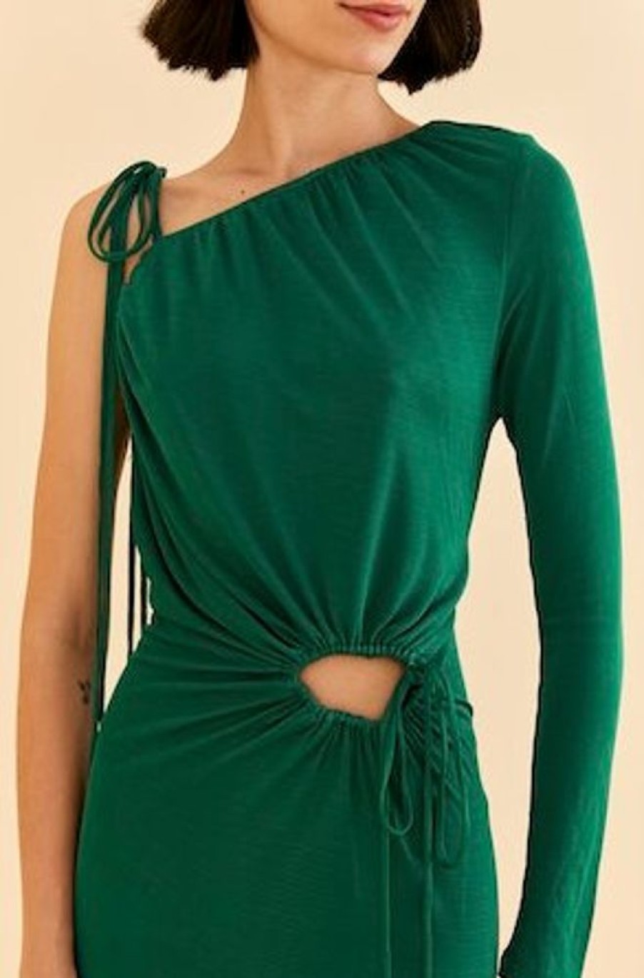 Apparel Farm Rio | One Shoulder Midi Dress Emerald