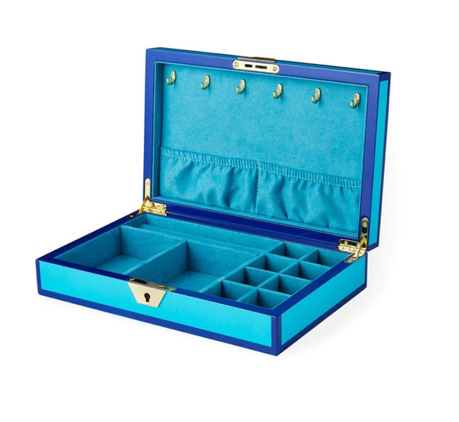 Jewelry + Accessories Jonathan Adler Home Decor | Botanist Lacquer Jewelry Box Blue