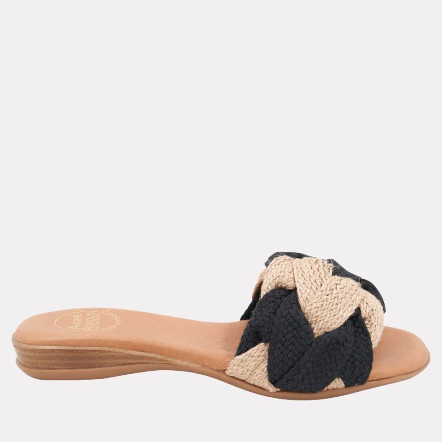 Shoes Andre Assous | Nahala Woven Featherweights Sandal Jute Black