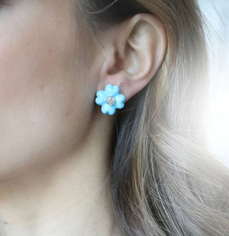 Jewelry + Accessories ASHA Earrings | Elle Stud Turquoise