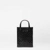 Handbags MZ Wallace | Woven Box Tote Micro Black Lacquer