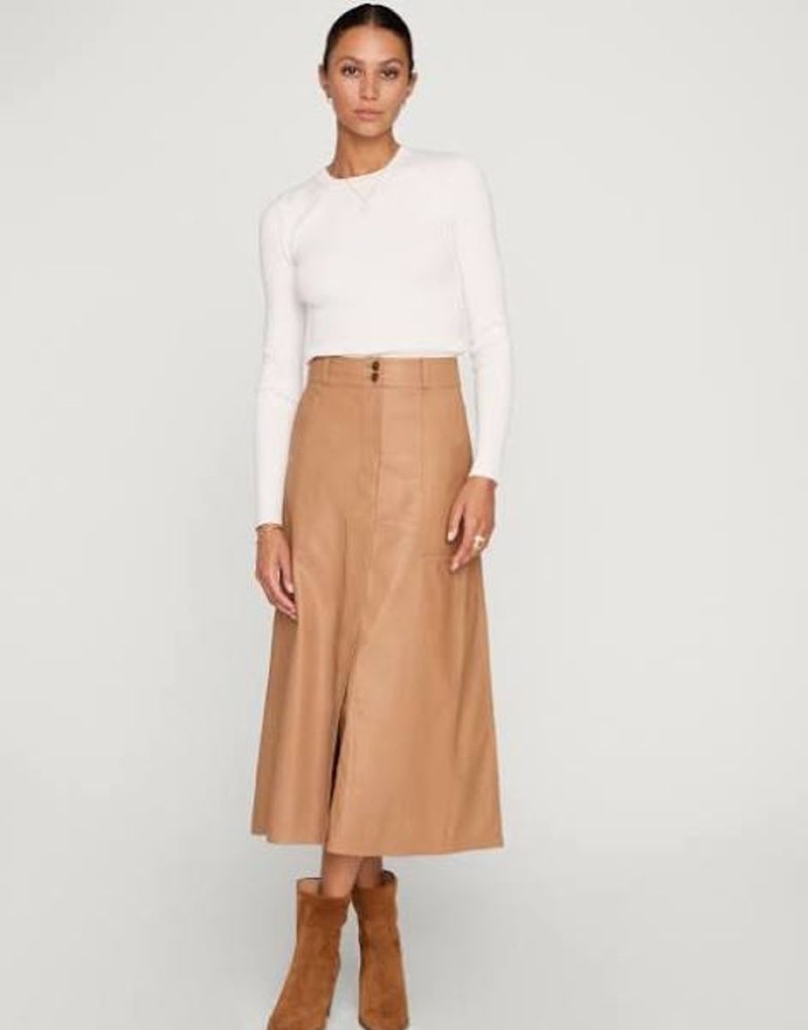 Apparel Brochu Walker | Mica Vegan Leather Skirt Dunes