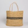 Handbags Hatattack | Luxe Stripe Tote Natural/ Black