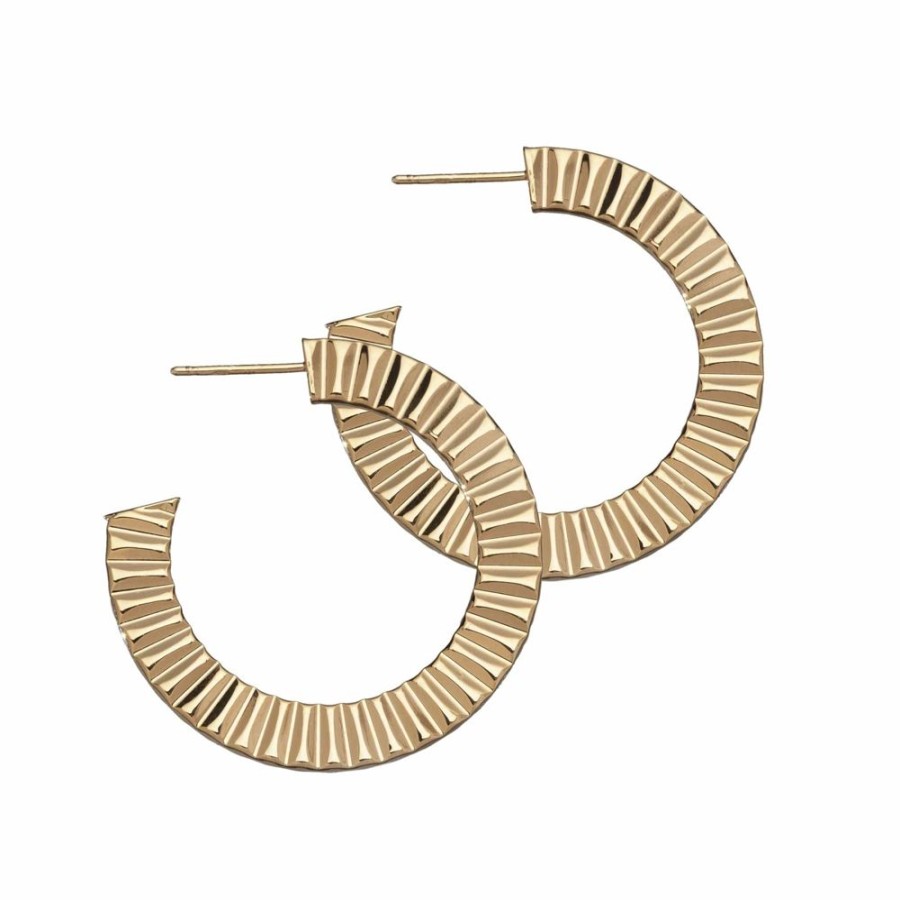 Jewelry + Accessories Jennifer Zeuner Earrings | Hannah 1.5" Hoop Yellow Gold