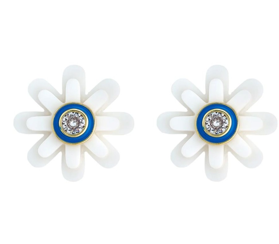 Jewelry + Accessories ASHA Earrings | Stacked Daisy Stud Tq