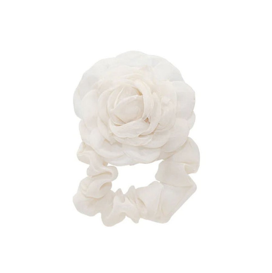 Jewelry + Accessories Emi Jay Beauty & Hair | Camellia Scrunchie White Oyster