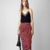 Apparel Zadig & Voltaire | Jamelia Leopard Silk Skirt Rose