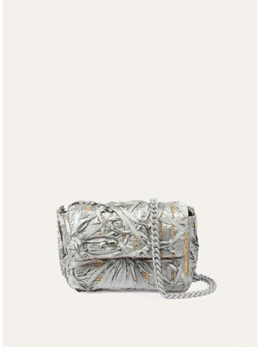 Handbags Maria La Rosa | Narciso Mini Pub Ribbon Satin Silver