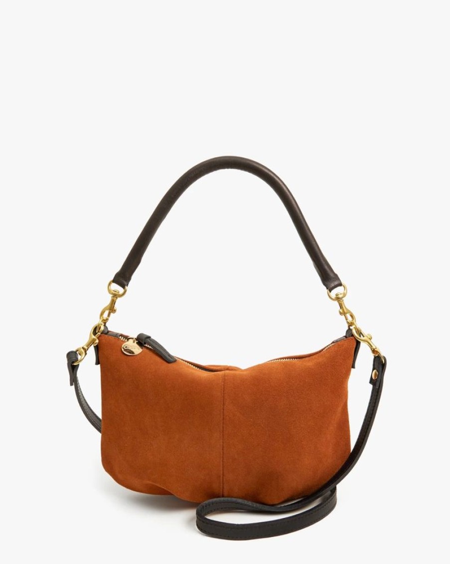 Handbags Clare V. | Petit Moyen Messanger Suede Chestnut