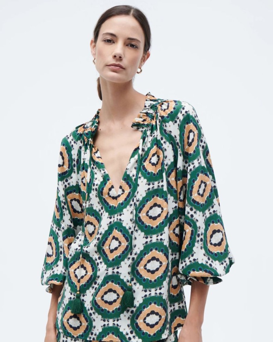 Apparel Figue | Lianna Top Batik Tortoise Multi Green