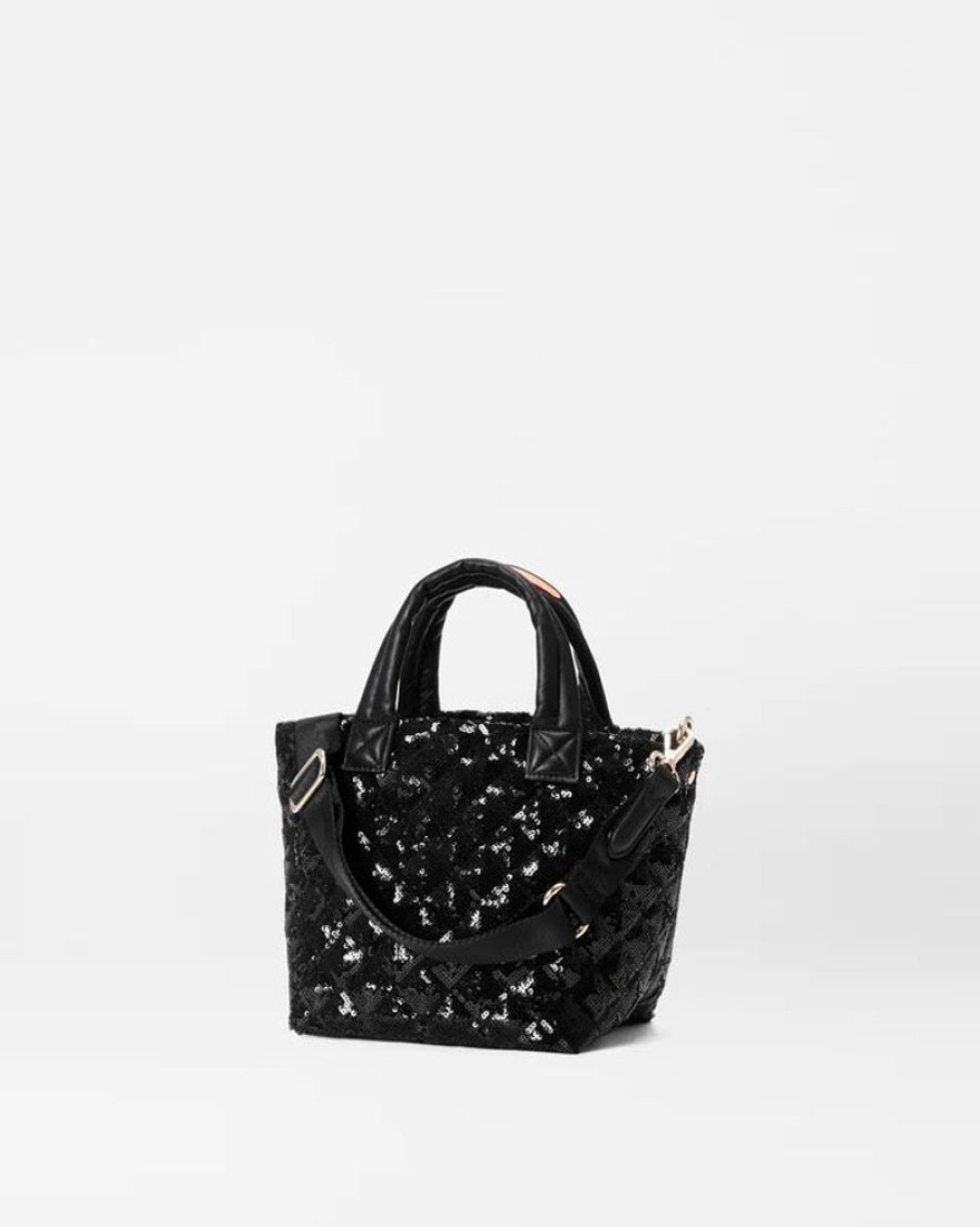 Handbags MZ Wallace | Metro Tote Deluxe Micro Black Sequin