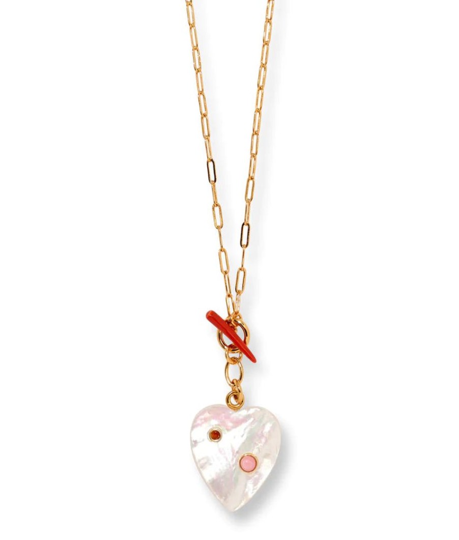 Jewelry + Accessories Lizzie Fortunato Jewels Necklaces | Two Of Hearts Necklace White